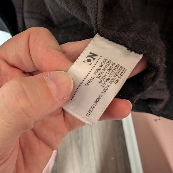 Vintage Old Navy Wool Military Utility Jacket Mens Small Grey/Blue/Plaid - Picture 6 of 8